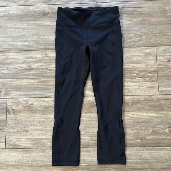 Lululemon Athletica Pace Rival Crop Classic Black Leggings 22” size 2 - Picture 3 of 8